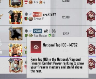 Regional top 100 weapon mastery, but NO title