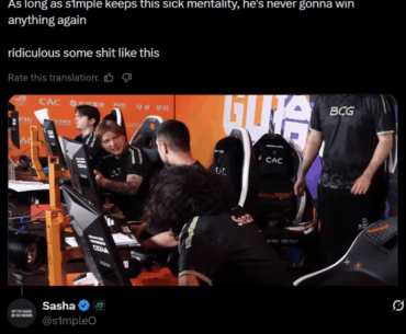 s1mple says he didnt argue with senzu