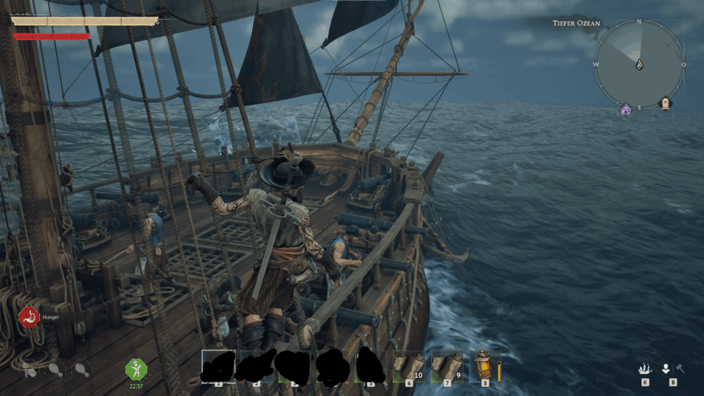 Just found out you can hang on the side of the ship in Windrose