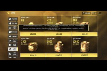 I tried purchasing cod points but I keep getting this