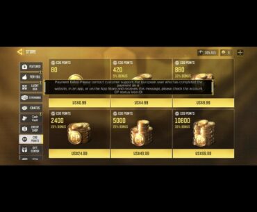 I tried purchasing cod points but I keep getting this