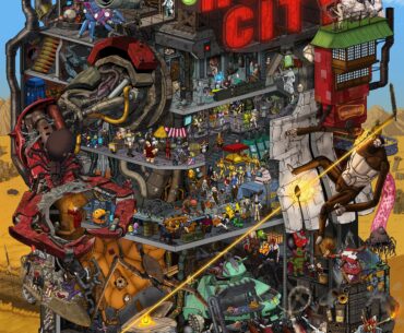 A giant Where’s Waldo-style robot city minigame