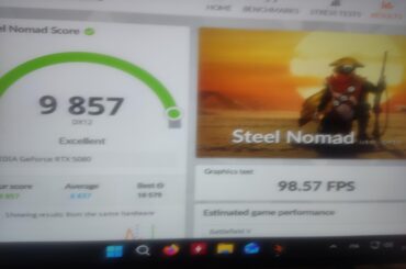 This is my run for today.  9857 points in 3dmark benchmark steel nomad with my rtx 5080  and my i-9 -14900kf,