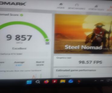 This is my run for today.  9857 points in 3dmark benchmark steel nomad with my rtx 5080  and my i-9 -14900kf,