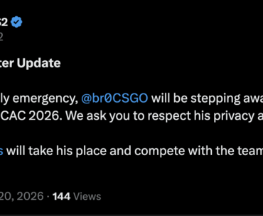 br0 steps away from NRG for the rest of CAC due to a family emergency, daps to take over and compete in his place