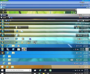 Windows taskbars over the years