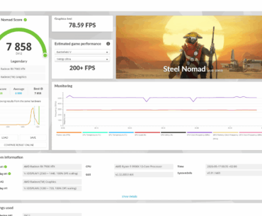 Steel Nomad Leaderboard Run: RX 7900 XTX + Ryzen 9 9900X (7,858)