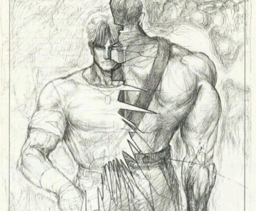 Rejected promotional artwork for Final Fight on SNES by Akiman