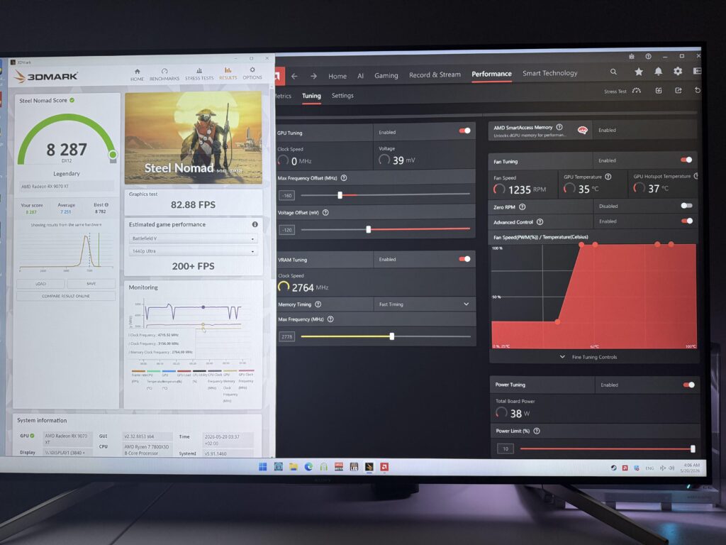 Highest 9070xt result for me 8287 (no mods) Highest 9070xt result for me 8287 (no mods)