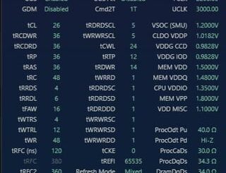 VT3 Results 6000 GDM OFF FCLK 2200