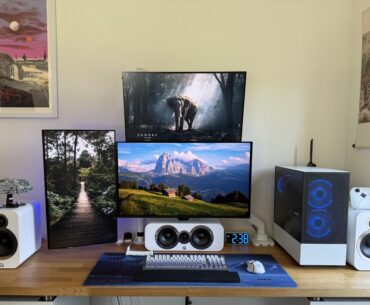 My attempt at a clean and balanced triple-monitor setup