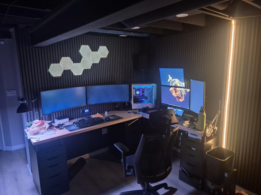What should I put above my monitors on the right?
