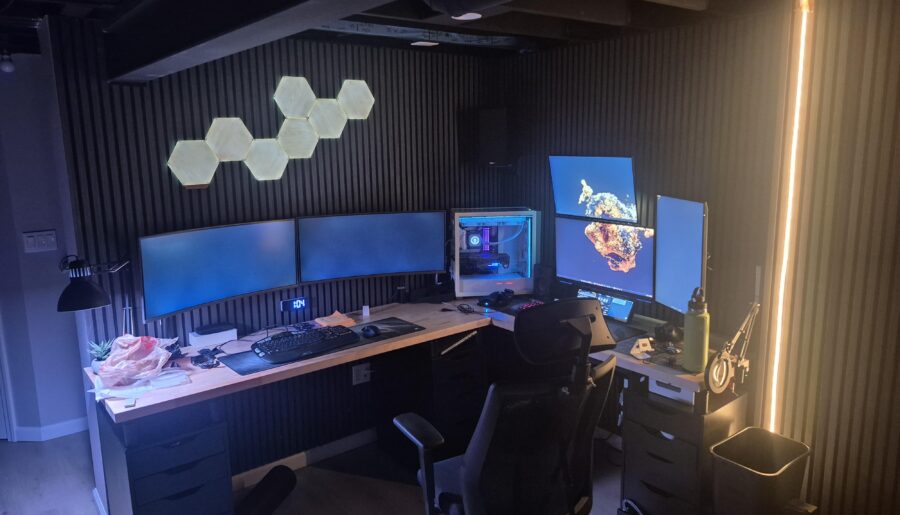 What should I put above my monitors on the right?
