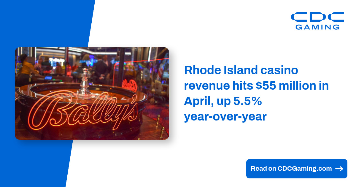 Rhode Island casino revenue hits $55 million in April, up 5.5% year-over-year – CDC Gaming Rhode Island casino revenue hits $55 million in April, up 5.5% year-over-year – CDC Gaming