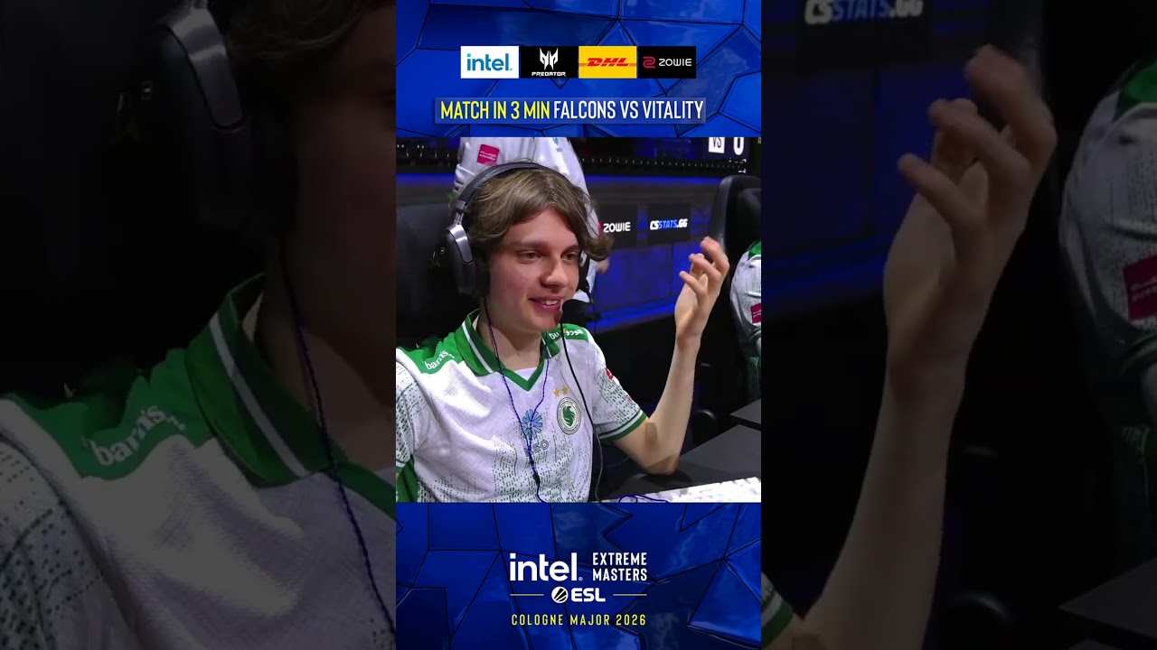 Falcons vs Vitality – Match in 3 mins – IEM Cologne Major 2026 Quarterfinal Falcons vs Vitality - Match in 3 mins - IEM Cologne Major 2026 Quarterfinal