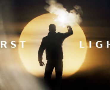 007 First Light opening sequence font and image of James Bond from behind