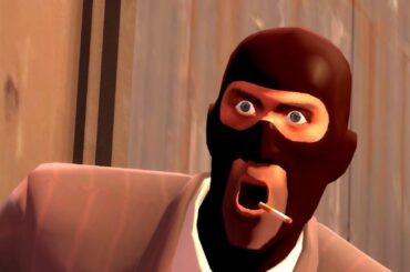 Team Fortress Spy being shocked