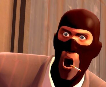 Team Fortress Spy being shocked