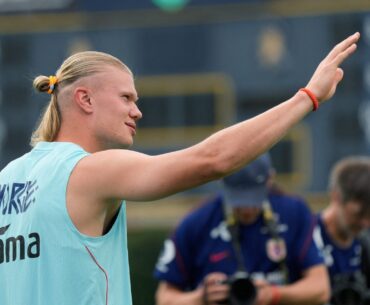 June 10, 2026; Greensboro, North Carolina, U.S.; Norway's Erling Haaland during training.