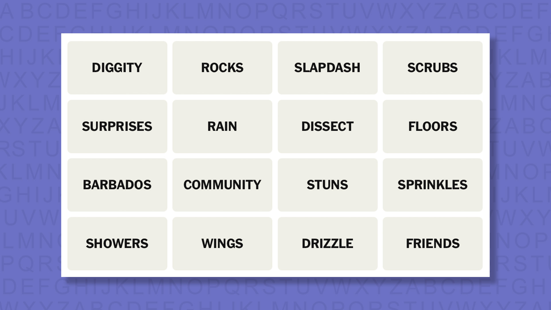NYT Connections hints for game 1106 on a purple background