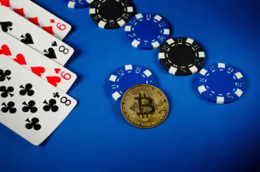 bitcoin btc, cards, casino chips banner