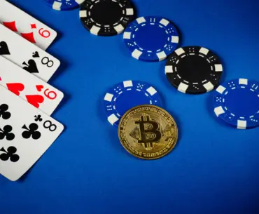 bitcoin btc, cards, casino chips banner