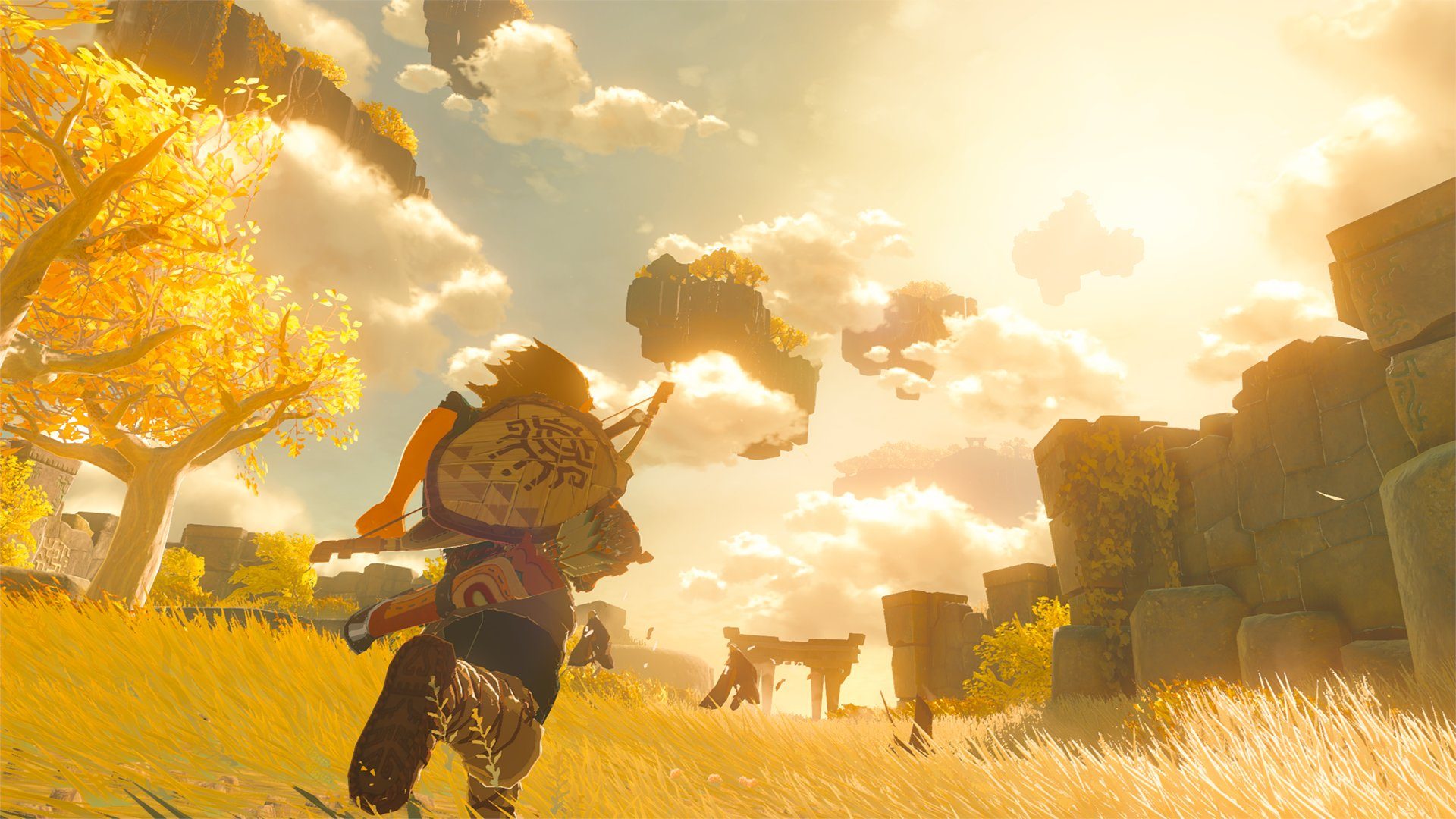 Link runs across Hyrule in the sequel to Breath of the Wild.