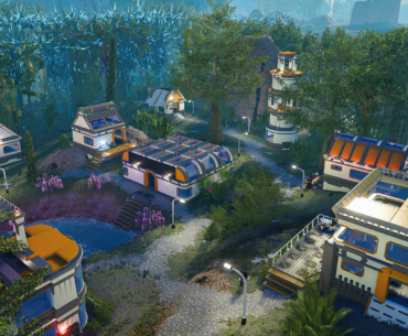 A player-built town in Stars Reach, a sandbox MMO by Playable Worlds, Inc.