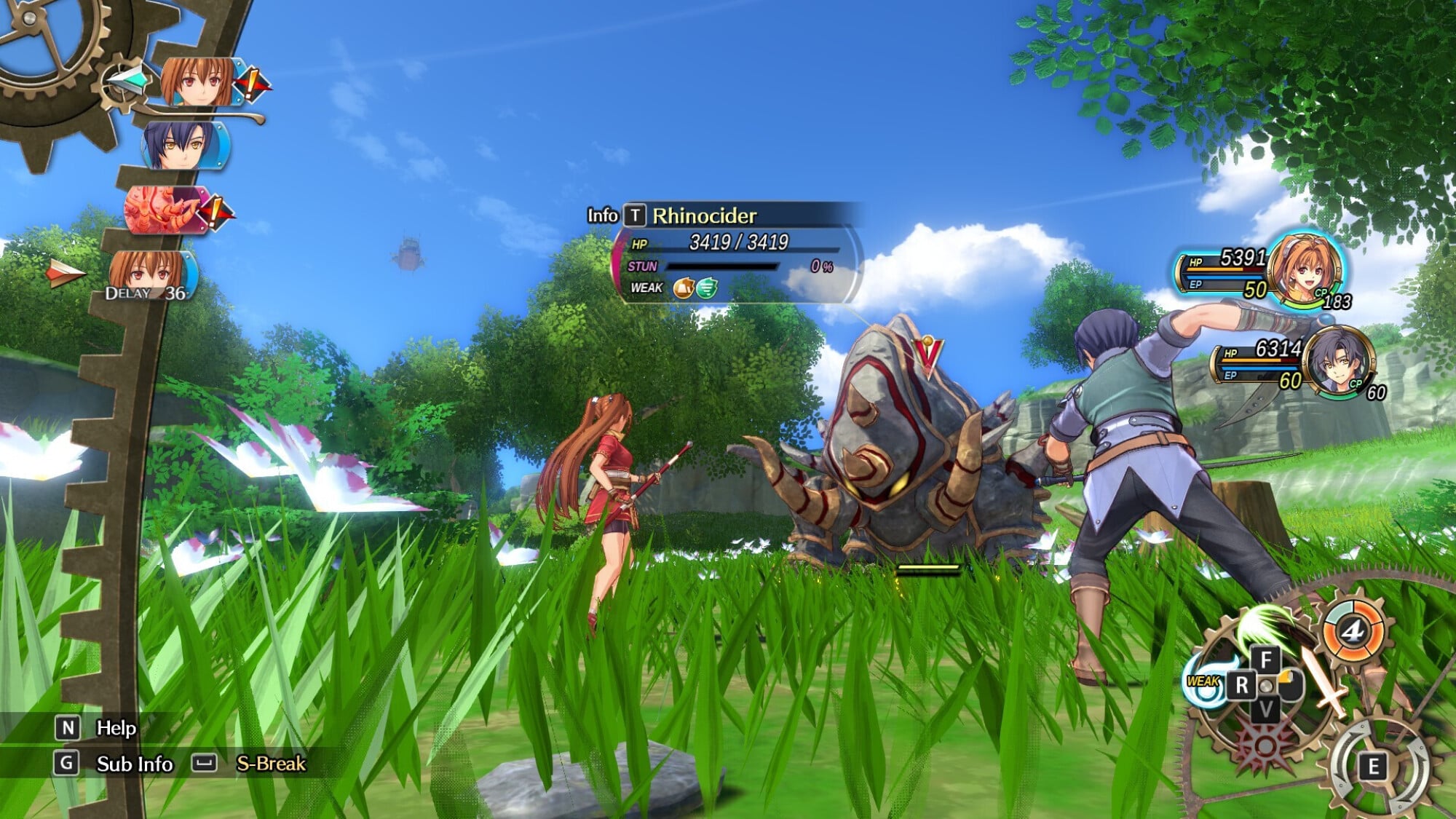 Trails in the Sky 1st Chapter combat screenshot