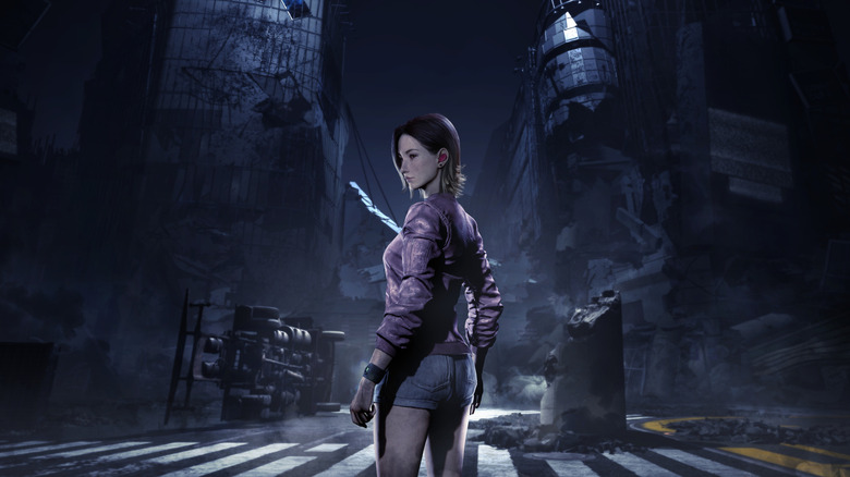 Anne stands in the middle of an underground street on the cover art for Tokyo Scramble