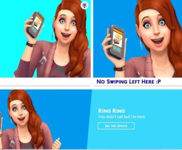 Callia Maebey appears on The Sims 4 Main Menu with the message “you didn’t call me but I’m here.”