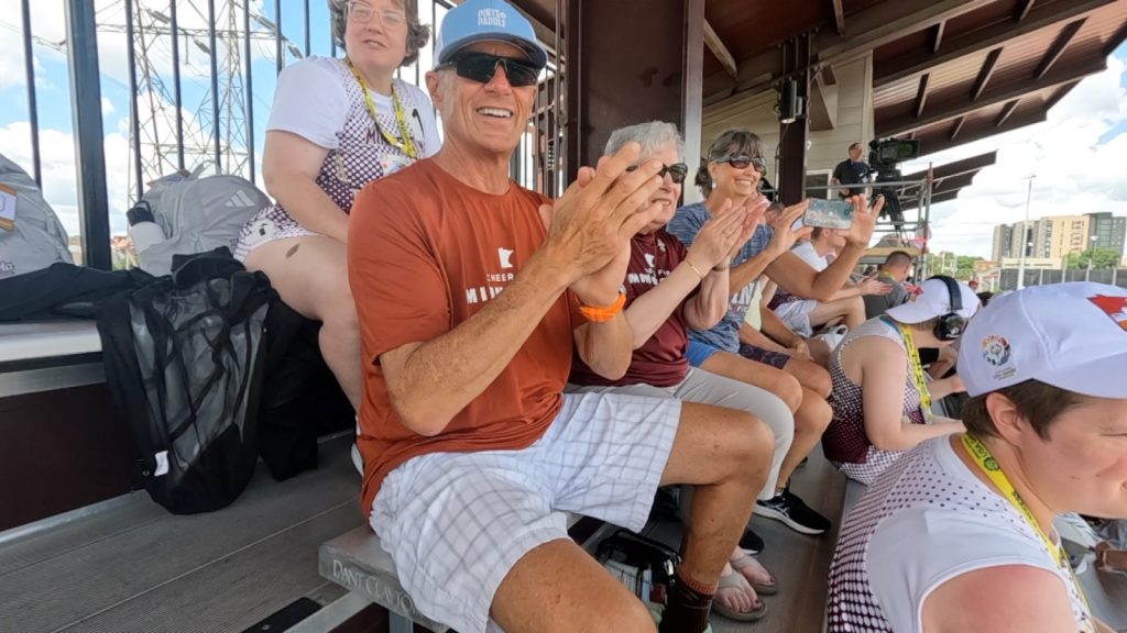 fans cheer in the stands 