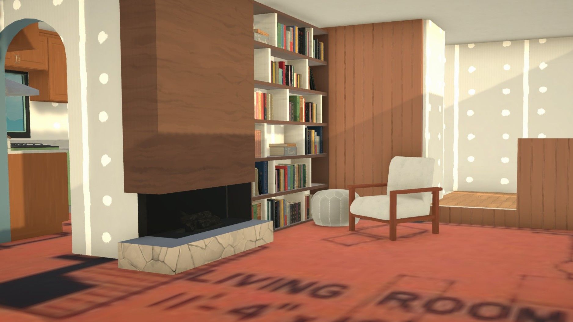 How to use a blueprint with a custom rug mod in Paralives Paralives - an unfinished living room built on top of the image of a blueprint