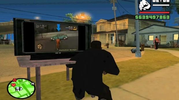 Modder plays GTA Vice City and GTA III on a TV inside GTA San Andreas 3