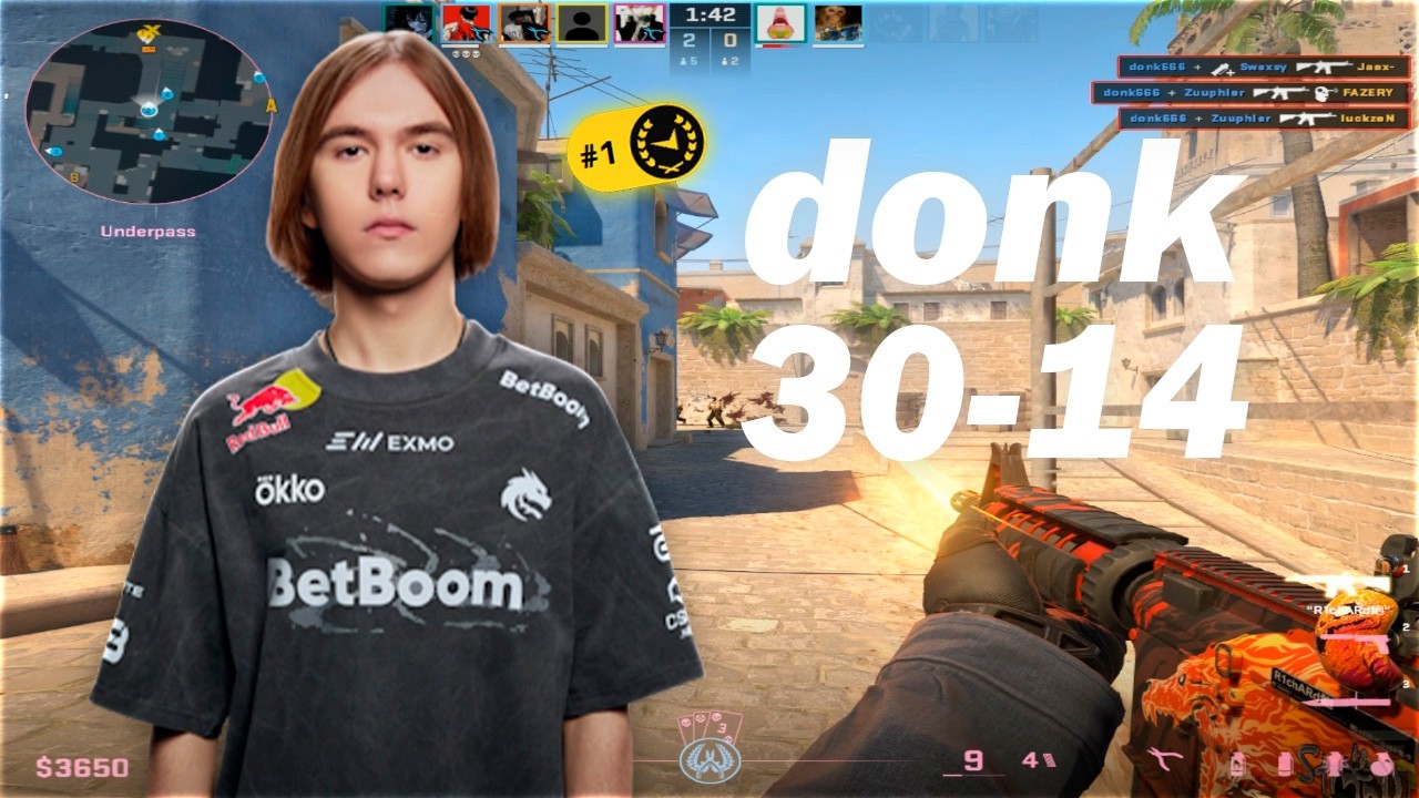 donk (30-14) 5100 ELO – FACEIT TOP #1 | CS2 DEMO POV + VOICECOMMS donk (30-14) 5100 ELO - FACEIT TOP #1 | CS2 DEMO POV + VOICECOMMS