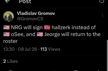 NRG will reportedly sign hallzerk for oSee and bring Jeorge back into the active roster.