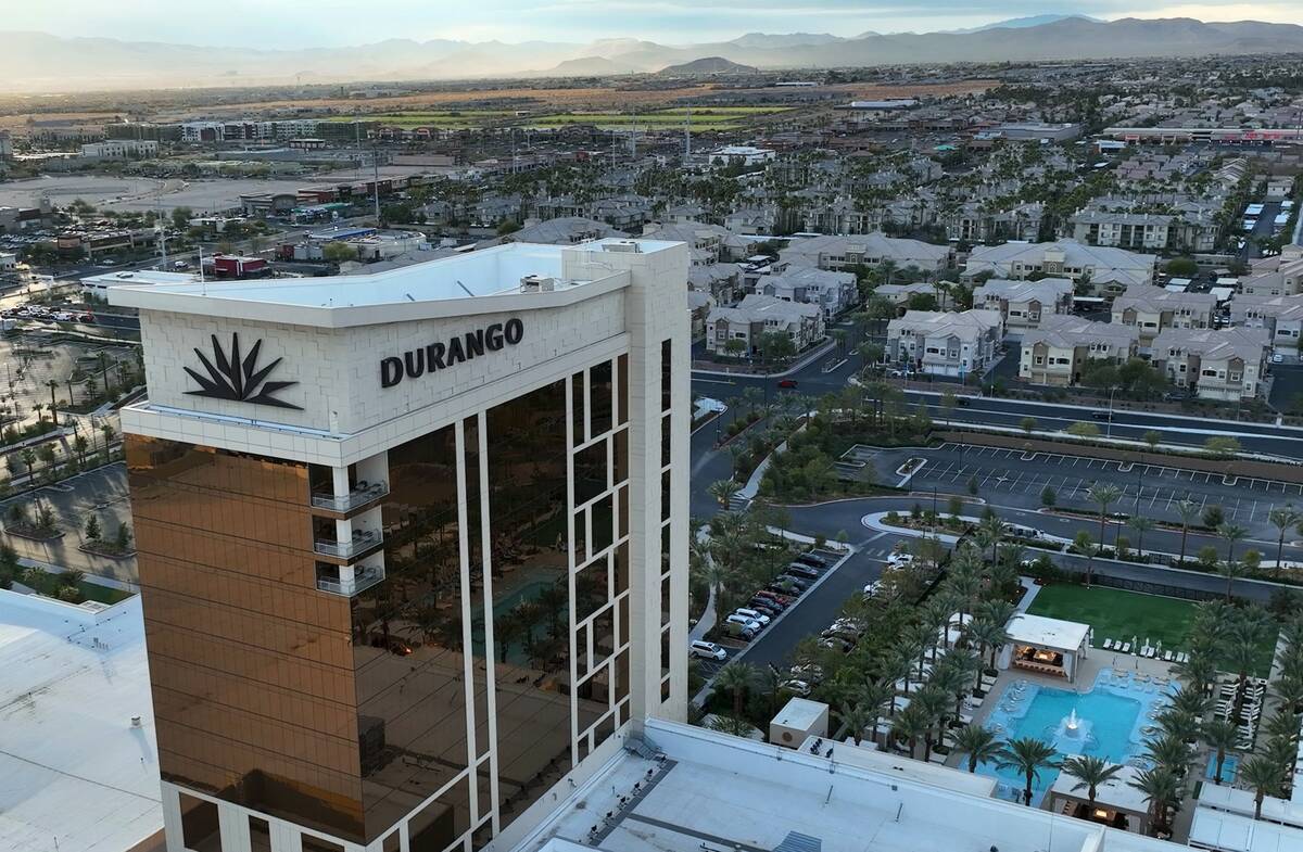 Inside Gaming: Station Casinos tries new slot payments; Sam’s Town sports book renovated | Inside Gaming | Business An aerial view of Durango hotel-casino on Tuesday, Jan 7, 2025, in Las Vegas. (Bizuayehu Tesfay ...