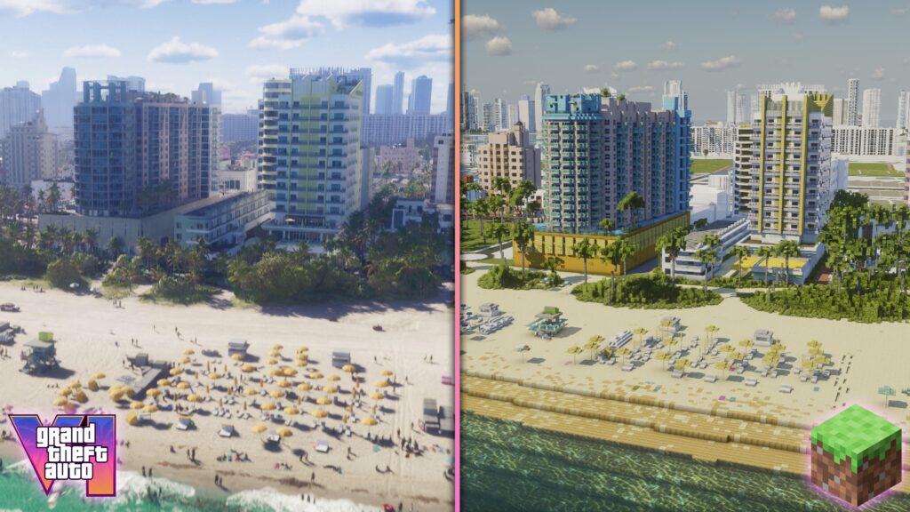 We are recreating Grand Theft Auto 6's Vice City map in Minecraft!