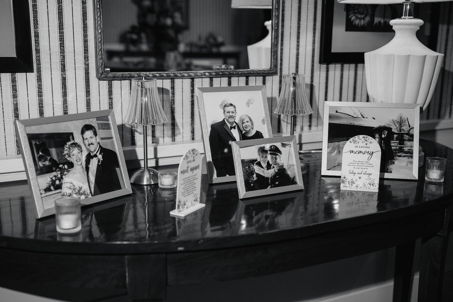 Elena and Tim included a memorial table for Elena's parents at their March 27th reception, which would have been the couple's 33rd anniversary.