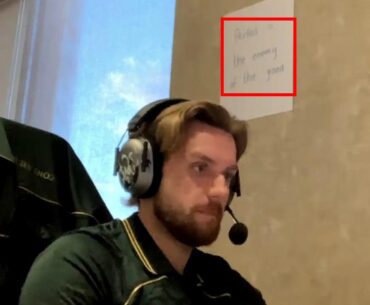 "The best is the enemy of the good" — a quote on NiKo's wall.
It might be referring to the webcam quality.