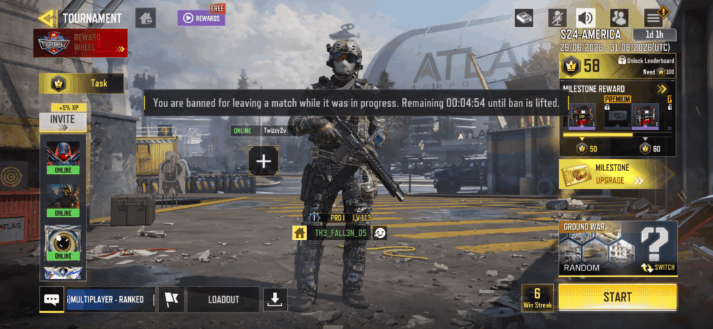 Got banned after getting disconnected