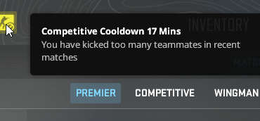 kicked 3 spin botters in the last 5 games and got a cooldown, great system at work valve (yellow trust)