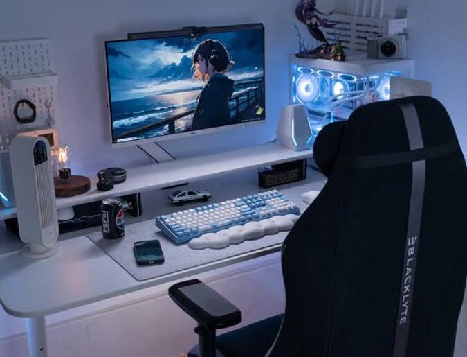 My updated battlestation with better ergonomics for long sessions