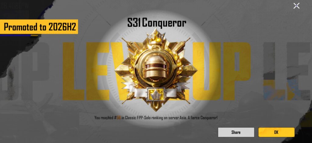 First time conqueror - FPP solo Asia