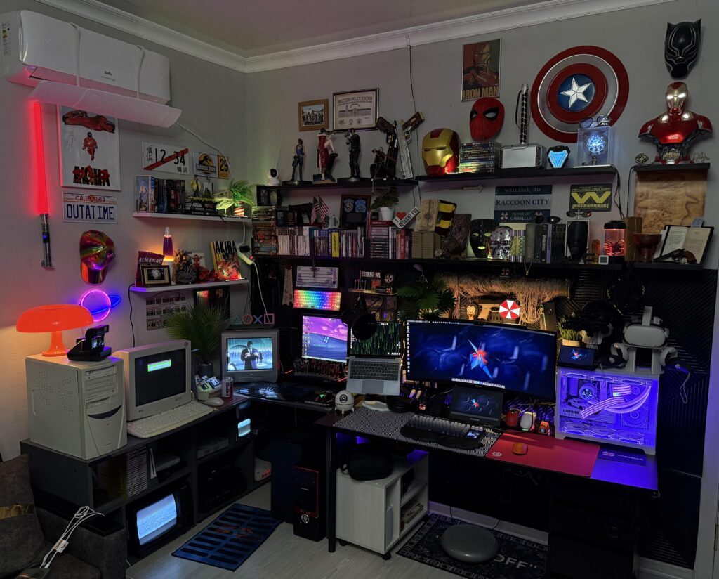 Last pic of my gaming setup before a massive overhaul that's never been done before! Sounds crazy, but I found zero references online. Rate the "before" look, and see you on the flip side!