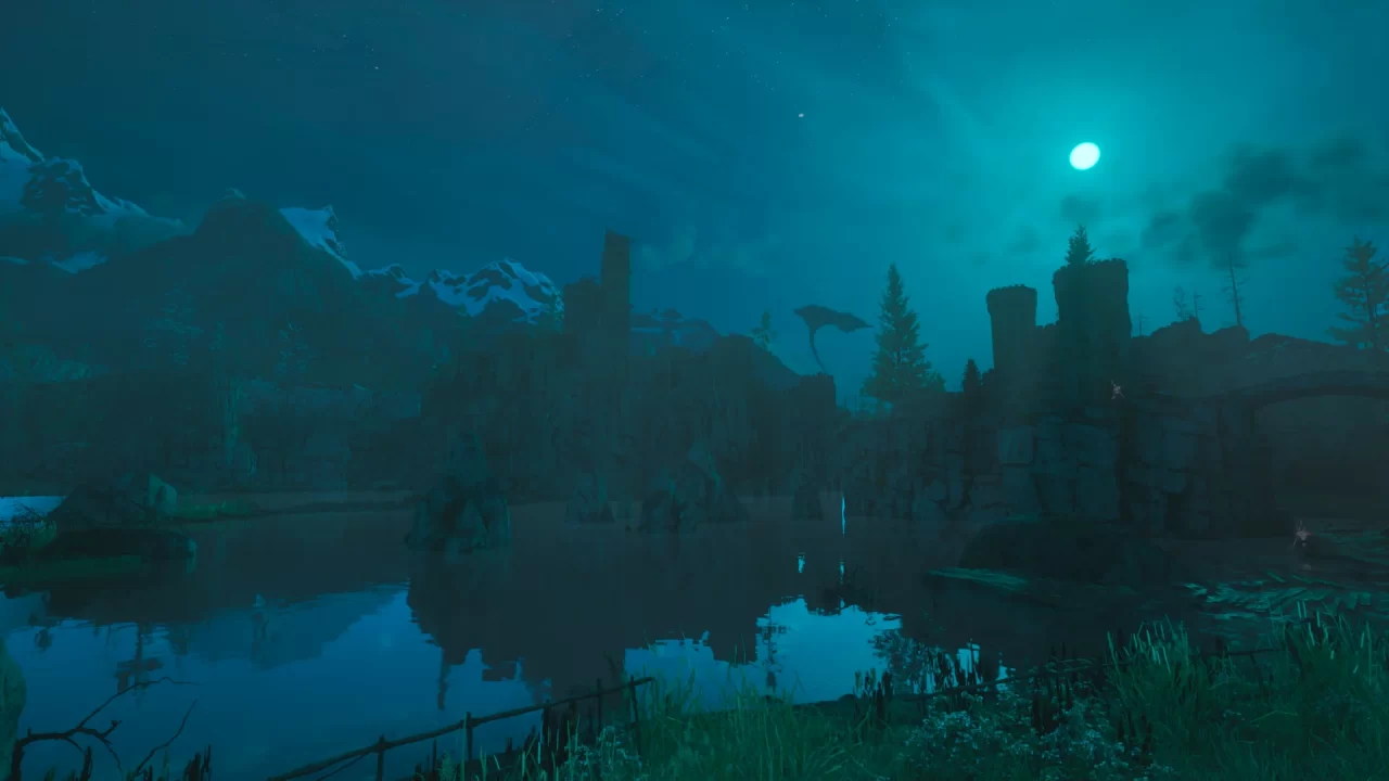 Echoes of Aincrad image of the castle with the moon in the sky