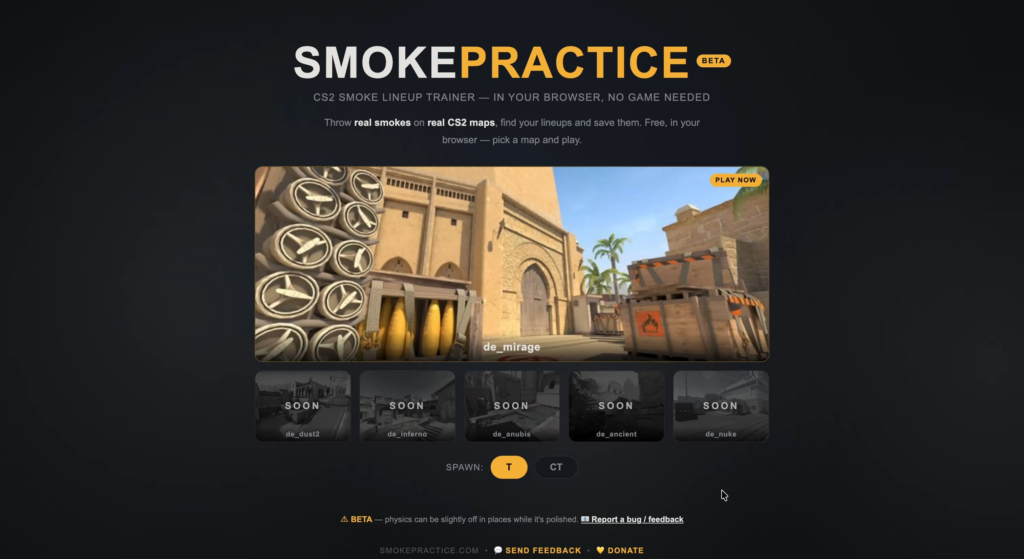 I built a free browser tool to practice CS2 smokes (no game needed) I built a free browser tool to practice CS2 smokes (no game needed)