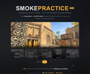 I built a free browser tool to practice CS2 smokes (no game needed)