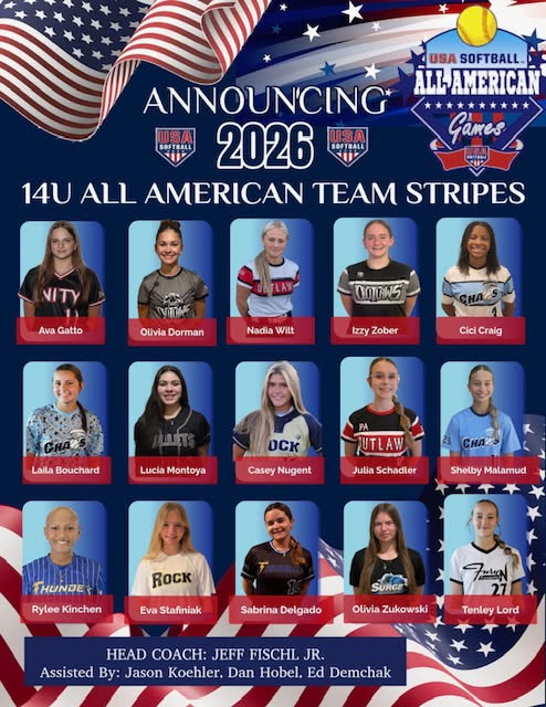 14U USA Softball All-American Team Stripes