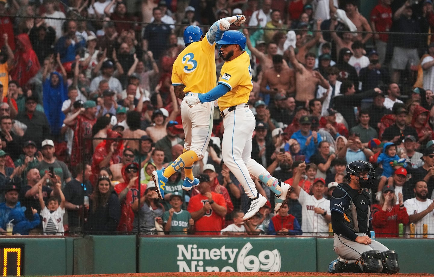 Red Sox-Rays lineups, preview for July 19, 2026 Right fielder Wilyer Abreu (right) and center fielder Ceddanne Rafaela celebrate Rafaela's go-ahead home run in the seventh on Saturday.